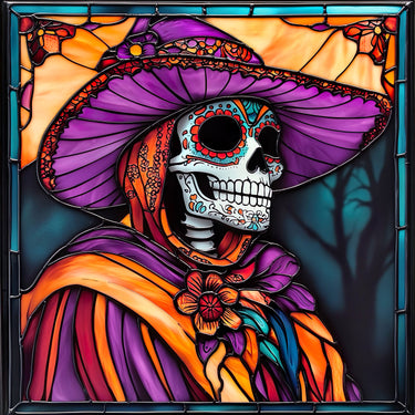 Halloween Skull Sign, DCO-102396, Sign For Wreath, 10x10in Metal Sign